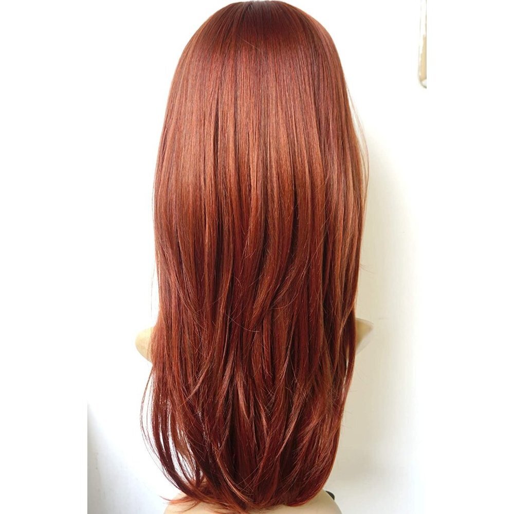 Long Layered Dark Red Wig